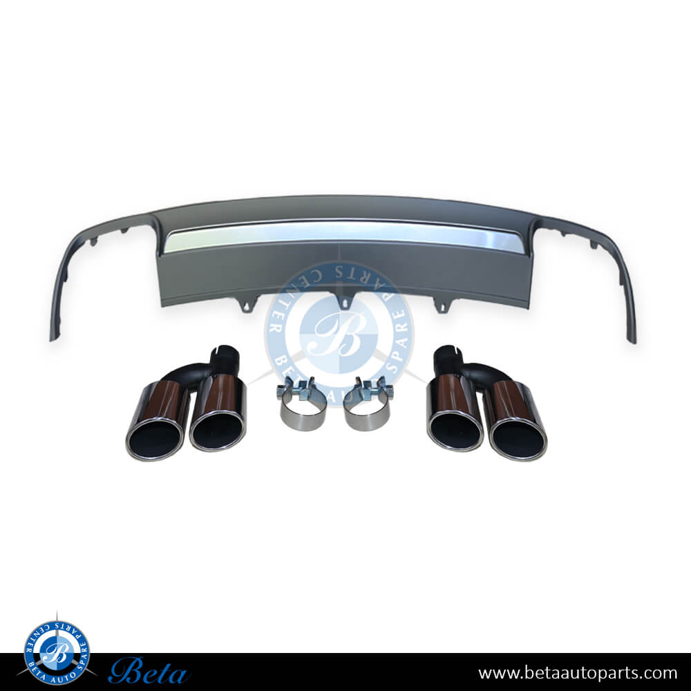 Rear Diffuser with Exhaust Tips S4 Look for Standard for Audi A4 2016-2019 models, Part Number 8W0807521A Rear Diffuser with Exhaust Tips S4 Look for Standard for Audi A4 2016-2019 models, Part Number 8W0807521A